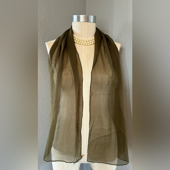 100% Silk Elaine Gold for Collection XIIX Scarf 14โ x 48โ - Picture 5 of 5